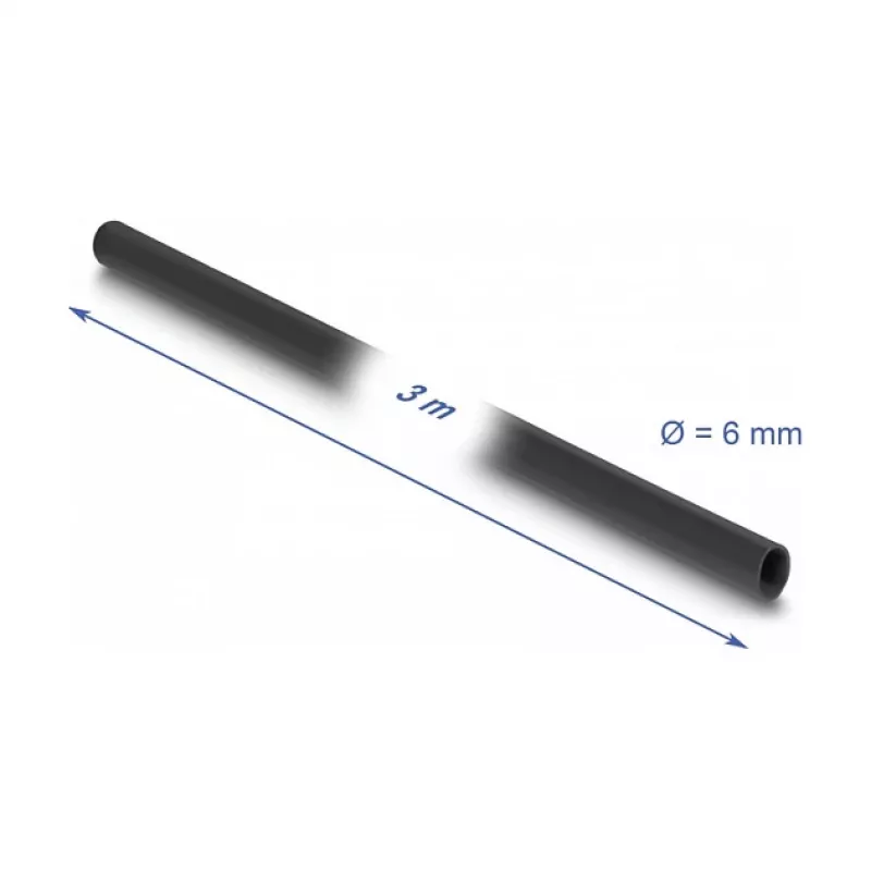 DeLOCK tubo aislante de PVC 3 m x 6 mm negro