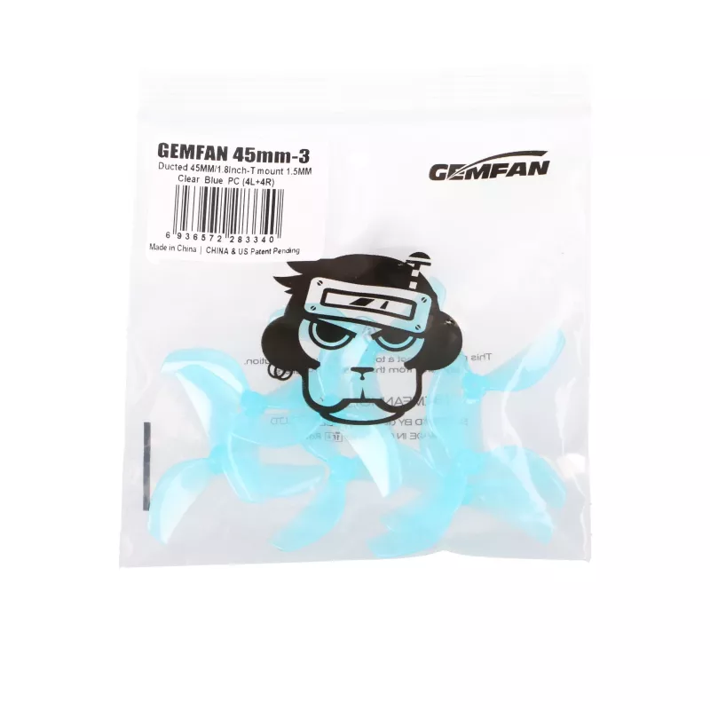 BETAFPV Gemfan 45 mm hélices de tres palas, azules, 8 uds., RD45MM3BL