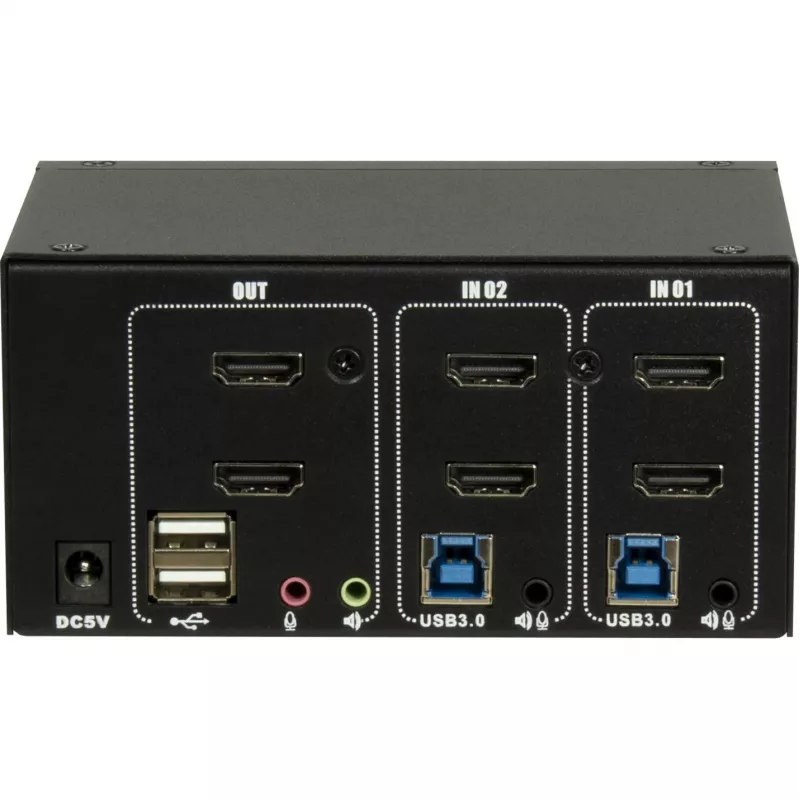 Conmutador KVM Inter-Tech IPC AS-22HUS 2 puertos USB