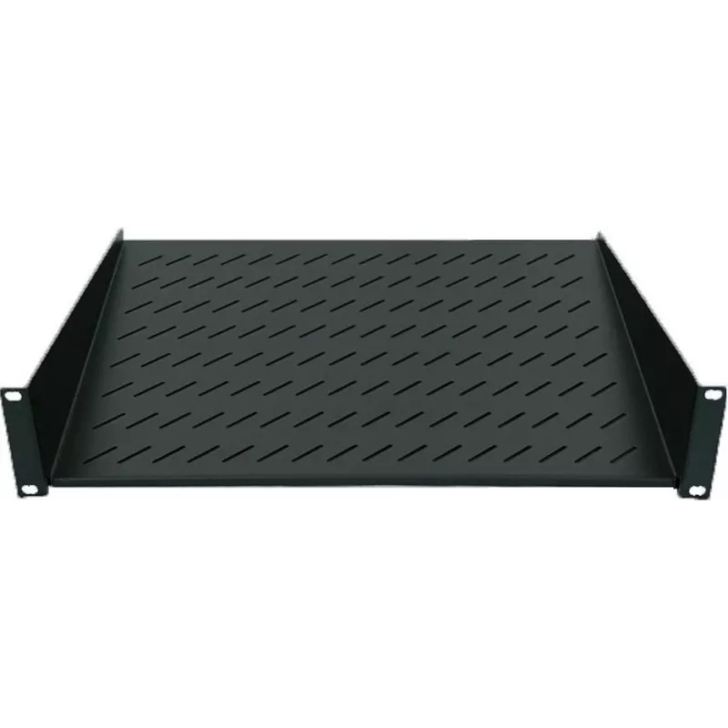 Bandeja fija con soporte Intellinet 19 pulgadas, 1HE, montaje frontal en 2 puntos, 150 mm de profundidad, máx. 25 kg, negro, tres años de garantía