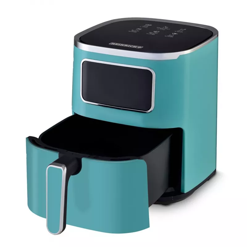 Freidora de aire HEINRICH'S HFR 8216 — 5,0 l, 1450 W, verde, control táctil, pantalla LED