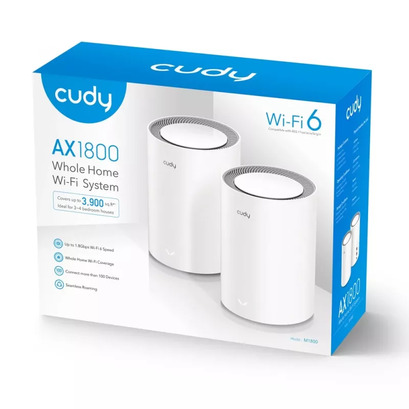 Sistema Mesh Cudy AX1800 Dualband 2,4 GHz 5 GHz Wi-Fi 6