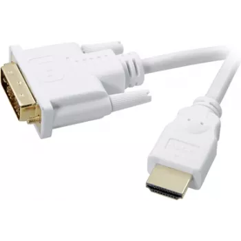 Cable adaptador DVI / HDMI SpeaKa Professional DVI-D 18+1 polos conector macho, HDMI-A conector macho 2,00 m blanco SP-7870336 contactos dorados cable DVI (SP-7870336)