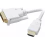 Cable adaptador DVI / HDMI SpeaKa Professional DVI-D 18+1 polos conector macho, HDMI-A conector macho 2,00 m blanco SP-7870336 contactos dorados cable DVI (SP-7870336)