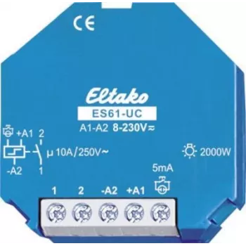 ELTAKO Interruptor de impulso ES61-8..230VUC Instalación empotrable 8-230V 2000W ES61-UC (61100501)