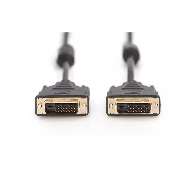 DIGITUS - Cable DVI - Dual Link - DVI-D (M) - DVI-D (M) - 5,0 m - encapsulado, tornillos moleteados - Negro (AK-320101-050-S)