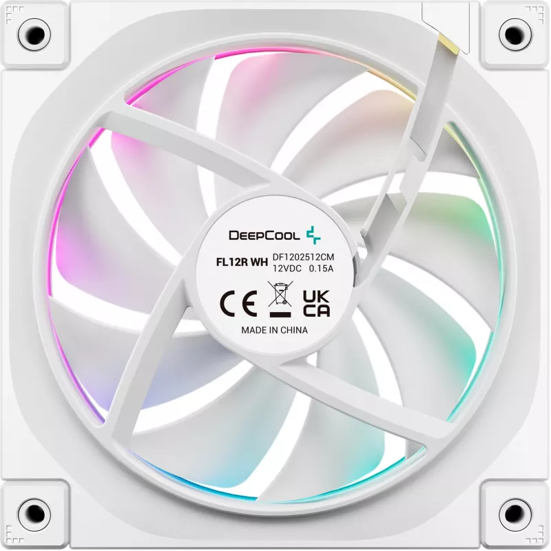 DeepCool FL12R Reverse ventilador de caja de 120 mm, 500–2150 rpm, 33,9 dB, blanco