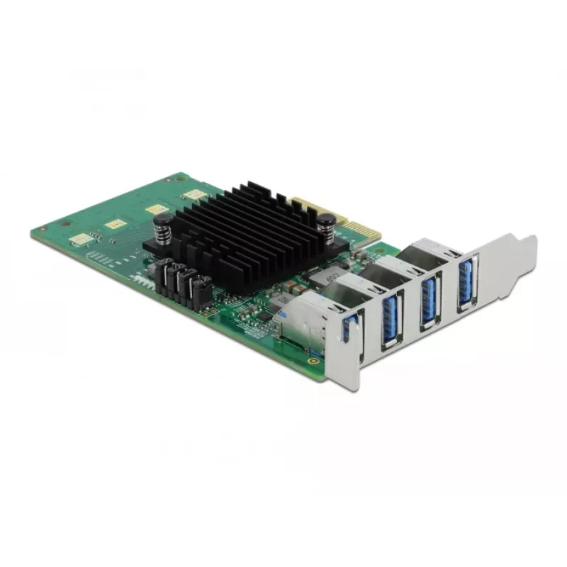 DeLOCK tarjeta PCI Express x4 a 4 x externo USB 3.0 Quad Channel - formato Low Profile