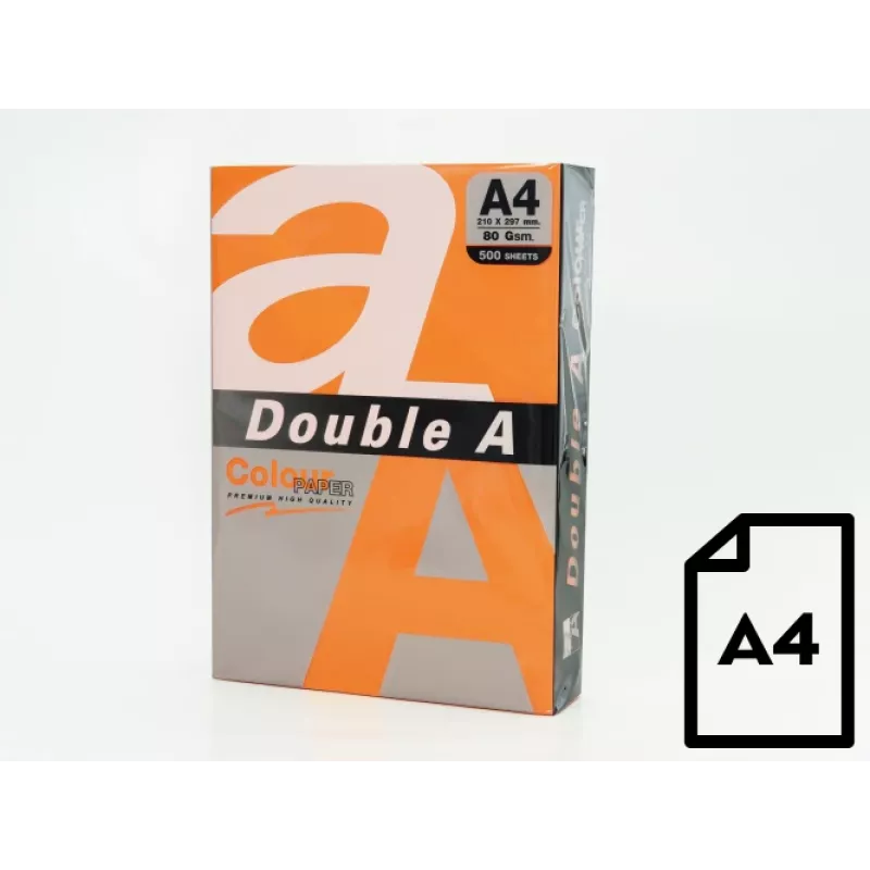 Papel de color Double A, 80g, A4, 500 hojas, azafrán