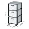Unidad de cajones Rotho Country Gris Blanco, 3 cajones, Tecnopolímero, 325×712×375 mm, antracita/blanco, con ruedas de transporte