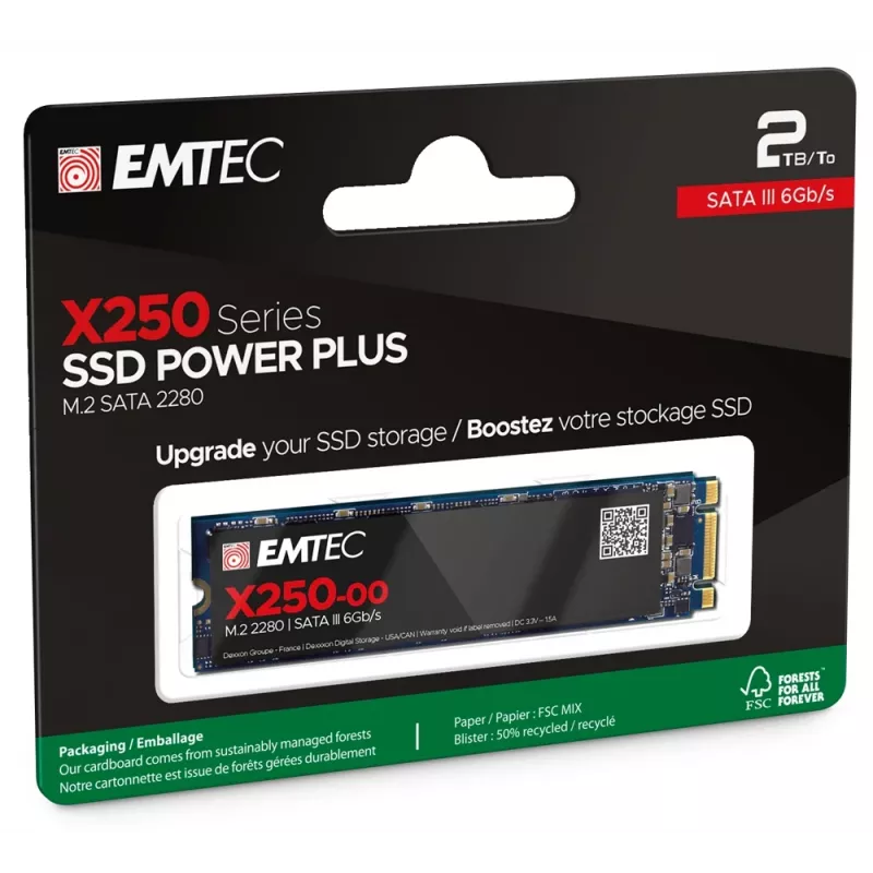 Unidad SSD Emtec X250 2 TB M.2 Serial ATA III 3D NAND