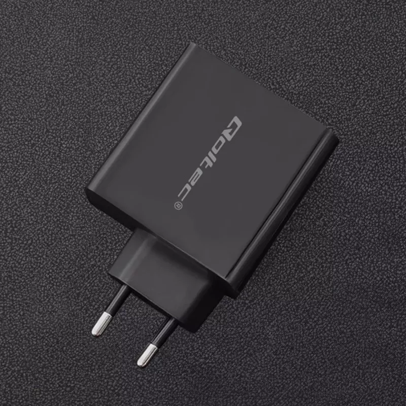 Qoltec 51716 cargador de pared 63 W, USB-C PD + USB QC 3.0, 5-20 V 1,5-3 A, negro
