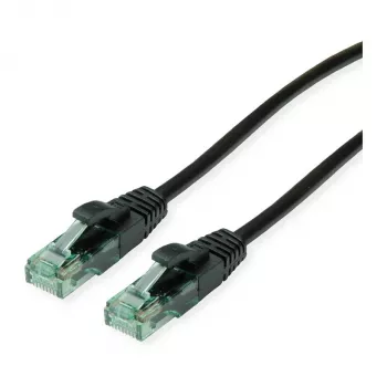 Cable de red Cat.6A UTP ROLINE RM, negro, 0,5 m