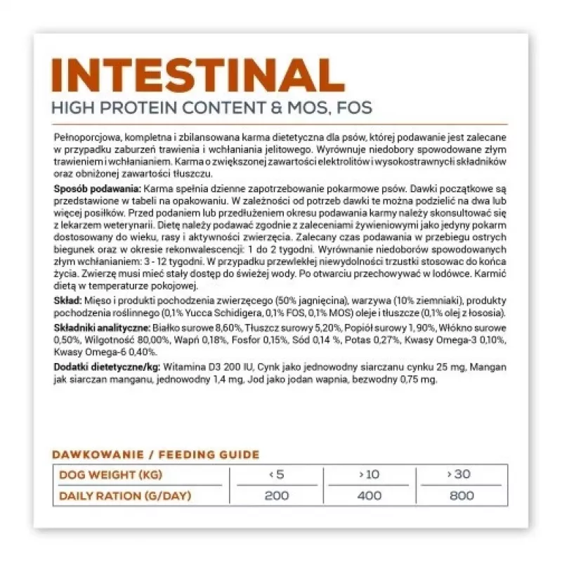 Comida húmeda para perros VETEXPERT Veterinary Diet Intestinal 400 g, ave, sin cereales, para recuperación tras cirugía digestiva