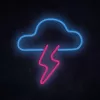 Luz de neón MANTA SNL71BL Nube con rayo Azul‑Rosa – letrero de neón LED decorativo