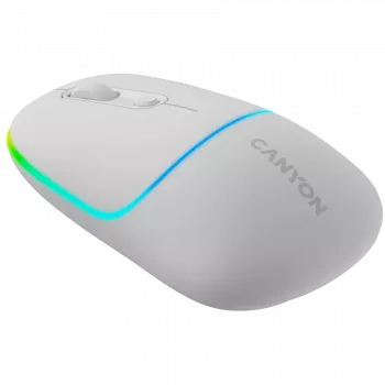 Ratón Canyon MW-22 CNS-CMSW22SW – 2 en 1 Bluetooth/2,4 GHz – óptico – 800/1200/1600 DPI – 4 botones – iluminación RGB – recargable – blanco nieve