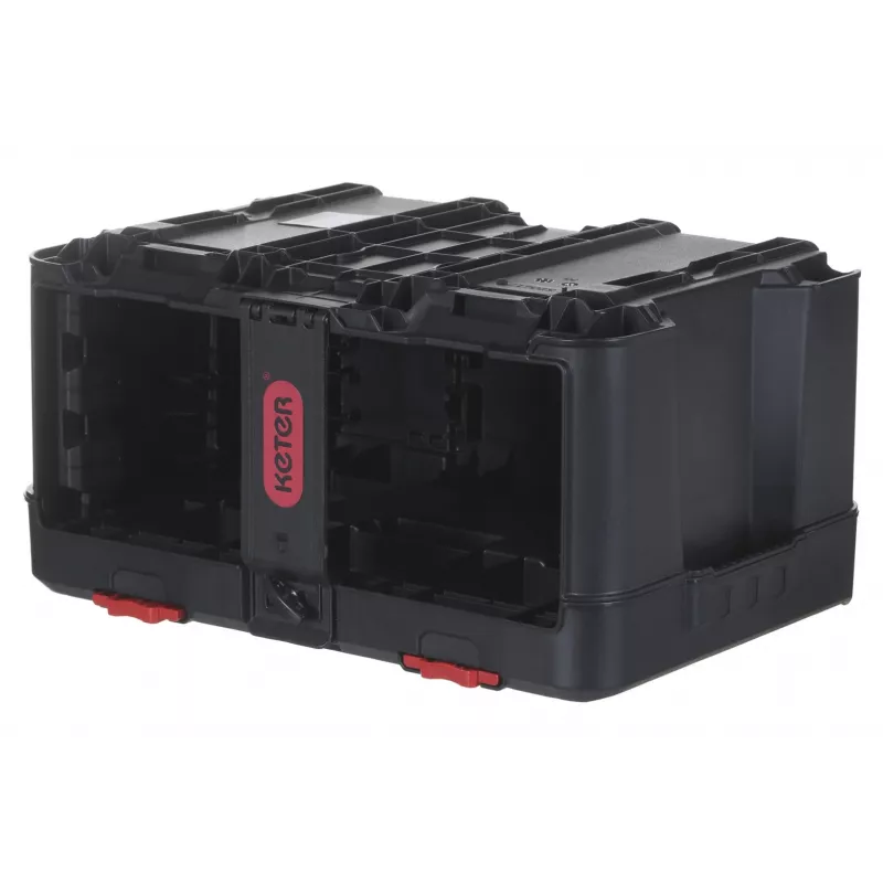 Caja de herramientas KETER Stack'N'Roll (17210831/253380) con 3 organizadores negra