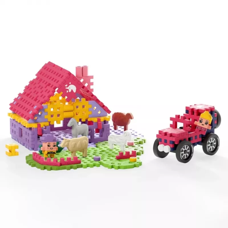 Marioinex Mini Waffle set de construcción de 112 piezas – Farmer Urocze Ranczo, multicolor, edad 6+