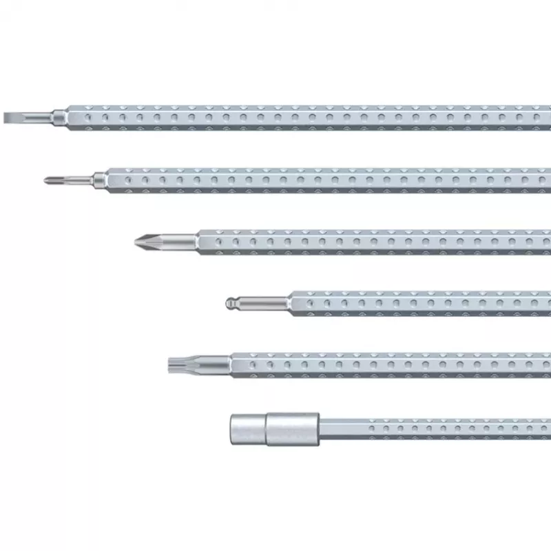 Wiha 27820 System 4 juego de destornilladores con hojas intercambiables, 11 piezas, ranurado/Phillips/TORX/hexagonal, con bolsa enrollable, negro/rojo