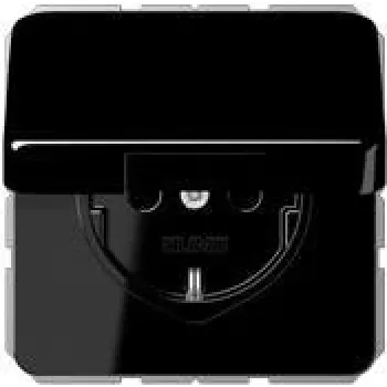 JUNG CD 1520 BFKL SW Toma de corriente tipo F Negra (CD1520BFKLSW)
