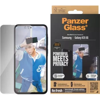 Protector de pantalla de privacidad PanzerGlass Ultra-Wide Fit para Sam A35 con Easy Aligner