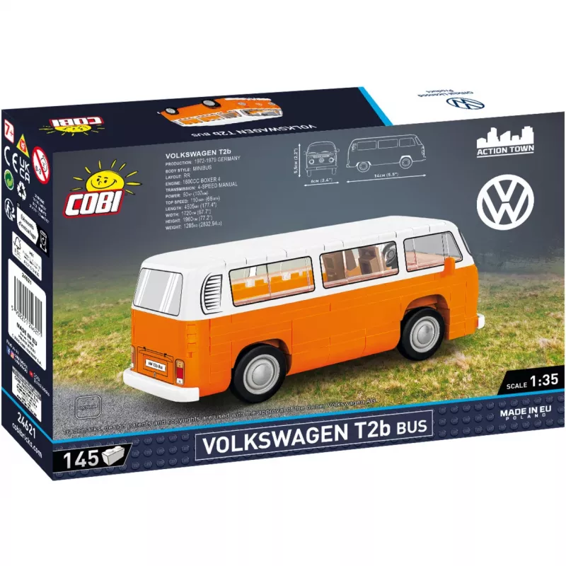 Maqueta Cobi Volkswagen T2b Bus naranja, escala 1:35, kit