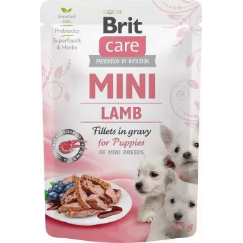 Comida húmeda para cachorros Brit Mini Puppy Lamb sobre monodosis 85 g para razas pequeñas