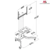 Maclean MC-739 soporte profesional con ruedas para TV, 32-65 pulgadas (165,1 cm), máx. 40 kg, VESA hasta 400x600, negro