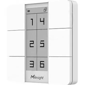 Interruptor de escena inalámbrico Milesight WS156-868M pantalla E-Ink LoRaWAN, 868 MHz
