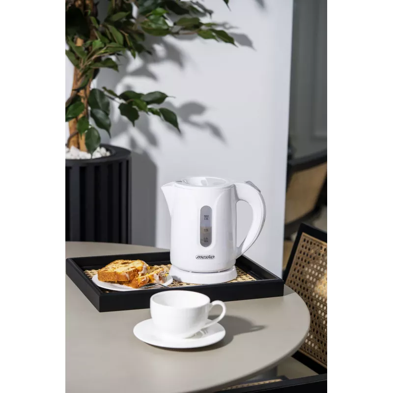Mesko Hervidor de agua | MS 1376 | Eléctrico | 850 W | 0,8 L | Plástico | Base giratoria 360° | Blanco