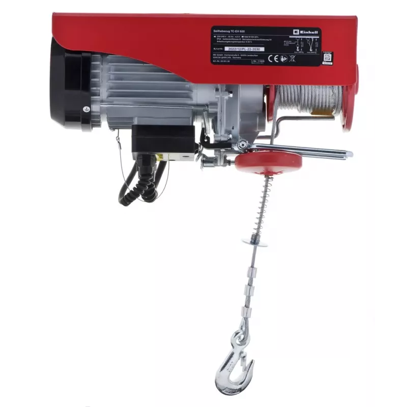 Einhell TC-EH 600 2255150 polipasto eléctrico de cable, 1050 W, 600 kg, 8 m/min, rojo