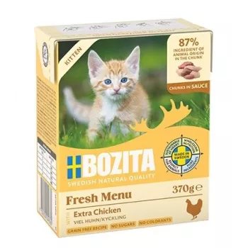 BOZITA Fresh Menu Kitten Trozos en salsa - Comida húmeda para gatos - 370g