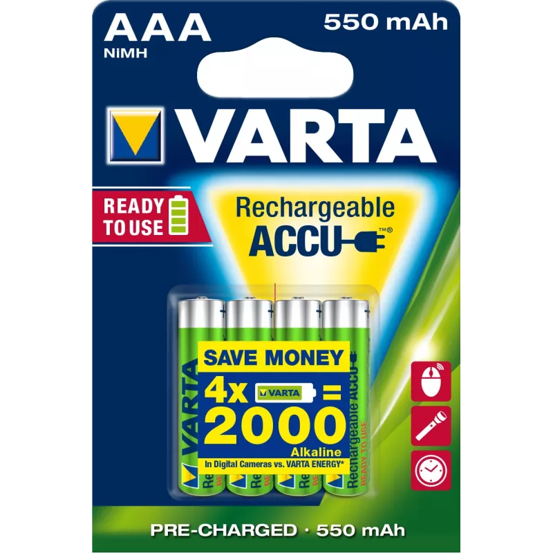 Pila recargable Varta Ready2Use HR03 AAA 4 unidades