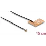 Antena DELOCK 2,4 GHz conector macho I-PEX MHF® I omnidireccional 2–3 dBi con cable FPC de 15 cm para montaje interno adhesivo
