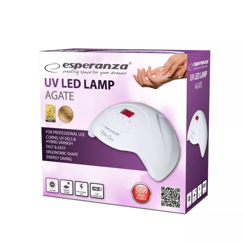 Esperanza EBN010 Agate lámpara UV+LED para uñas, 36 W