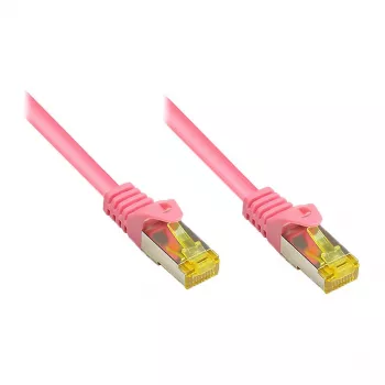 Cable de red RJ45 con cable Cat.7 y protección de la lengüeta (RNS®), S/FTP, PiMF, libre de halógenos, 600 MHz, OFC, magenta, 20 m, Good Connections® (8070R-200M)