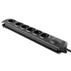 Protector contra sobretensiones Qoltec 50112 negro 6 tomas AC 230V 3m