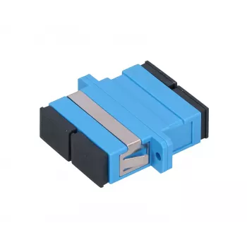 Adaptador de fibra óptica Extralink SC/UPC monomodo dúplex, azul, conectores SC/UPC