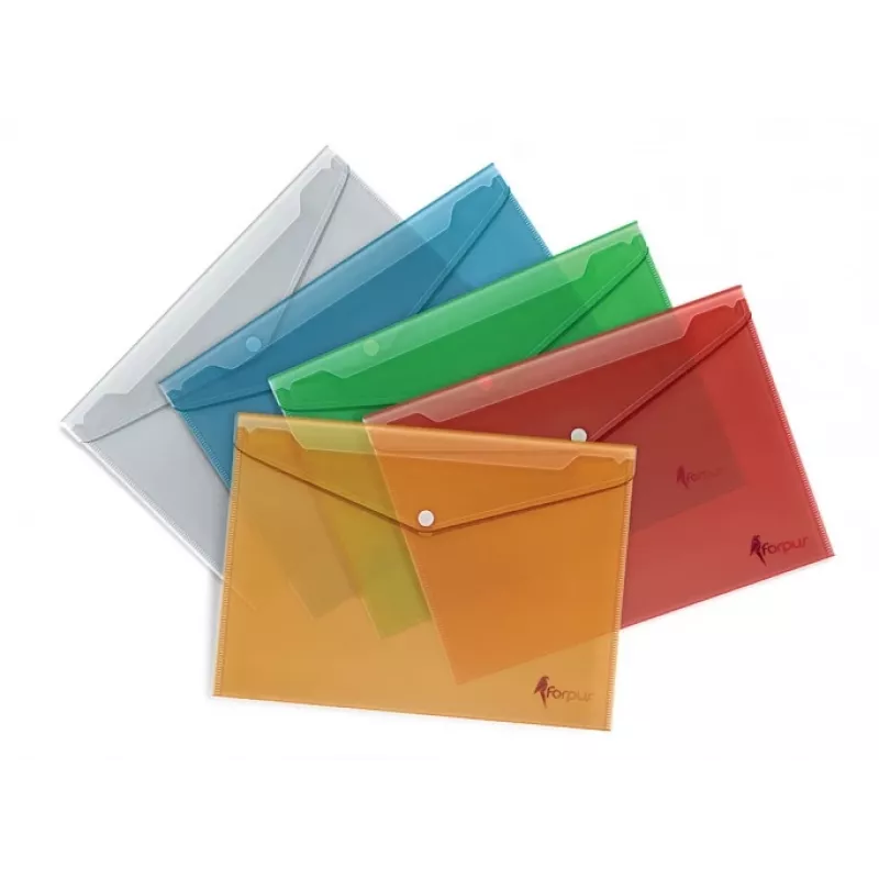 Funda con impresión Forpus, A4, plástico, rojo, transparente