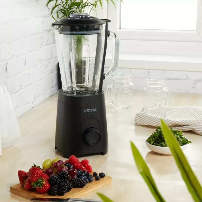 Recipiente de vaso de cristal Petra PT5531MBLKVDE Negro