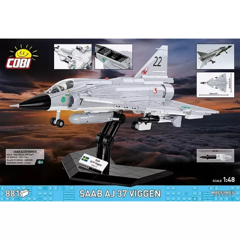Cobi Blocks Saab AJ 37 Viggen 881 uds. set de construcción