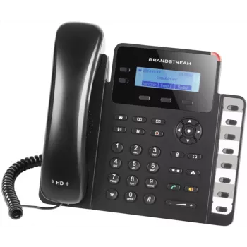Teléfono DECT Grandstream GXP1628 — teléfono de sobremesa/pared DECT, LCD 132x48 px, manos libres, 500 contactos, RJ-9 auricular
