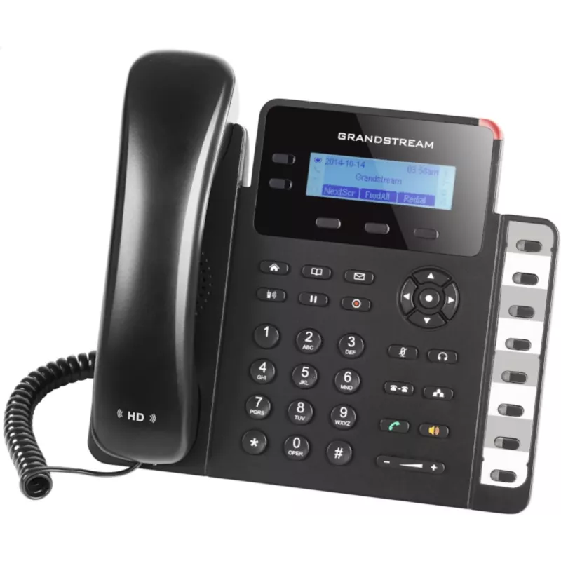 Teléfono DECT Grandstream GXP1628 — teléfono de sobremesa/pared DECT, LCD 132x48 px, manos libres, 500 contactos, RJ-9 auricular