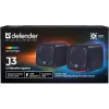 Defender J3 2.0 altavoces para PC, 6 W, LED, alimentación USB, AUX, 90–20000 Hz, negros
