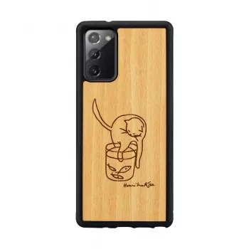 Funda protectora Man and Wood para Samsung Galaxy Note 20 con estampado de gatos y peces