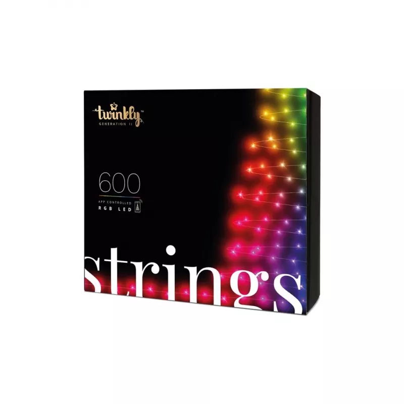 TWINKLY Strings 600 (TWS600STP-BEU) luces inteligentes para árbol de Navidad 600 LED RGB 48 m