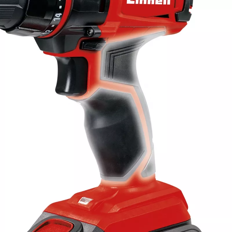 Taladro atornillador de empuñadura de pistola Einhell TC-CD 18-2 Li, portabrocas de cambio rápido, batería de 1,5 Ah
