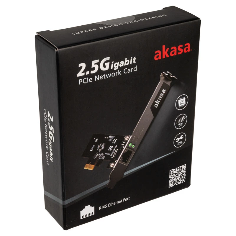 Akasa AK-PCCE25-01 - Interno - Con cable - PCI Express - Ethernet - 2500 Mbit/s