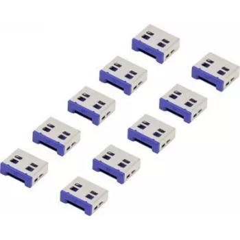 Cerradura de puerto USB Renkforce RF-4695230 pack de 10 plateado-azul RF-4695230 (RF-4695230)