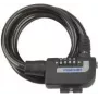 Candado de cable FISCHER 85906 — cable espiral negro de 1200 mm con combinación de 4 dígitos